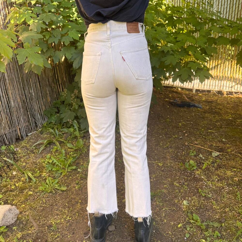 Levis 501 white denim jeans